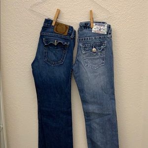 Two pairs of True Religion jeans